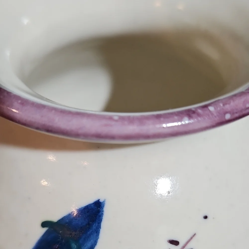 VTG Signed PSS 92 Hand Thrown Studio Art Pottery Irises Ceramic Bud Vase